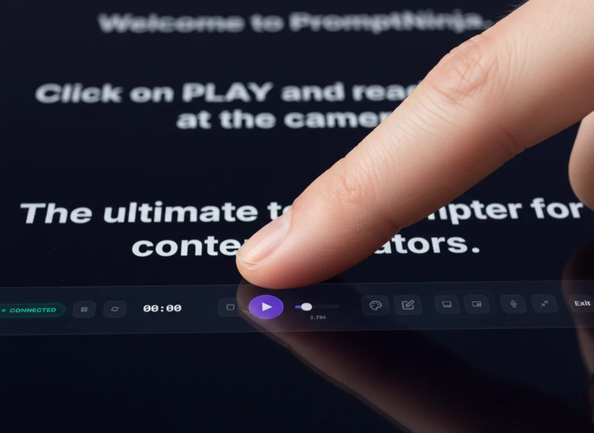 Teleprompter speed control interface on mobile