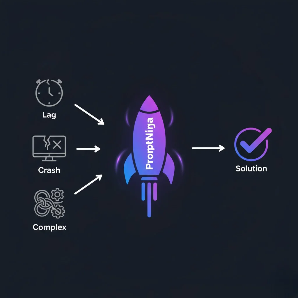 Infographic showing solutions for teleprompter freezing issues