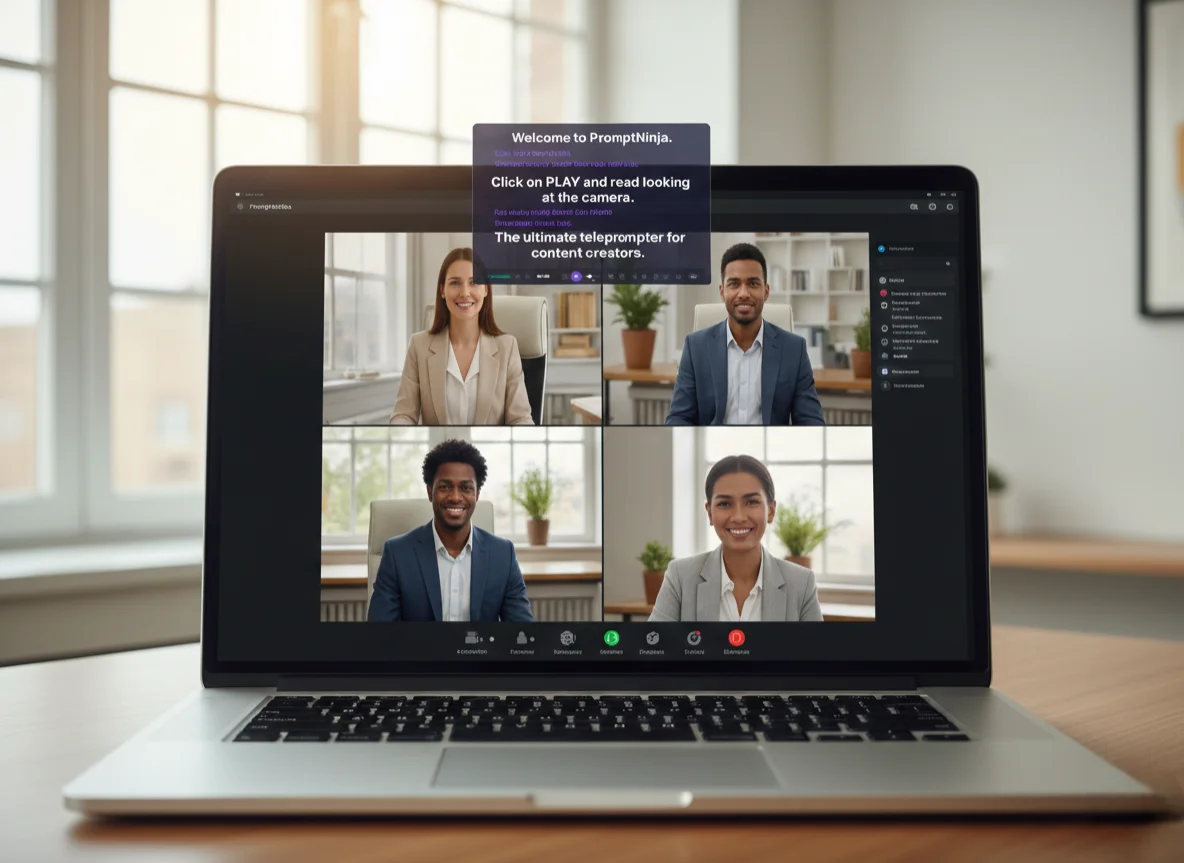 Transparent teleprompter mode for Zoom meetings